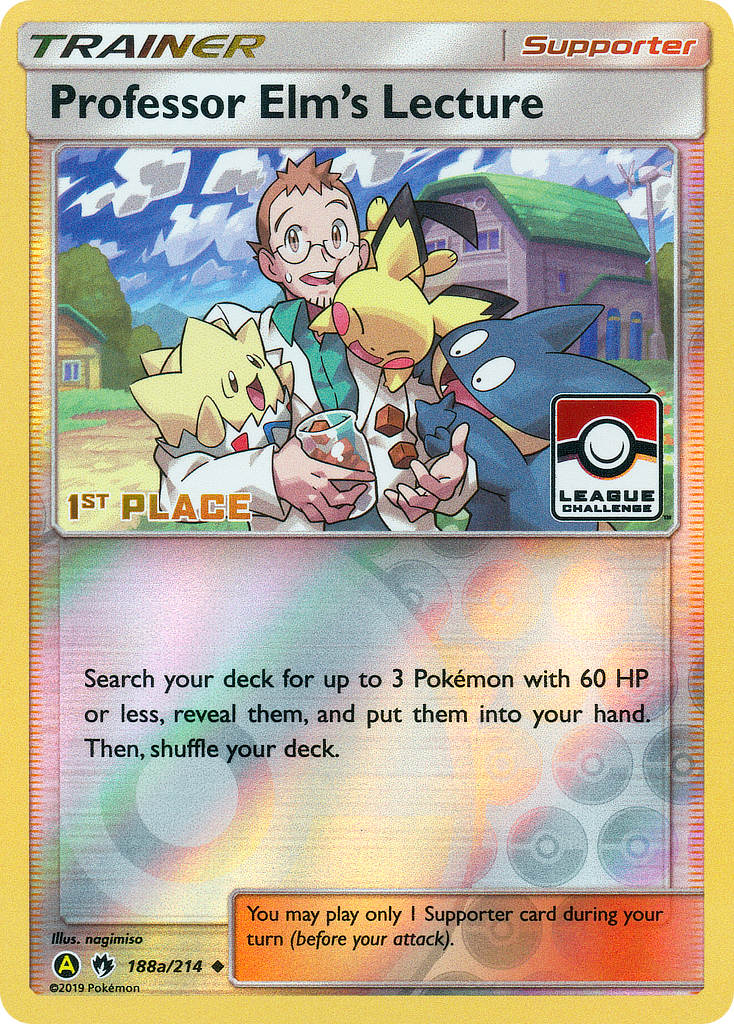 Lost Thunder Professor Elm's Lecture [League-Challenge-1st-Place] Pokémon card